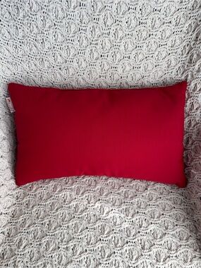 SUNBRELLA Red Outdoor Lumbar Accent Pillow #1